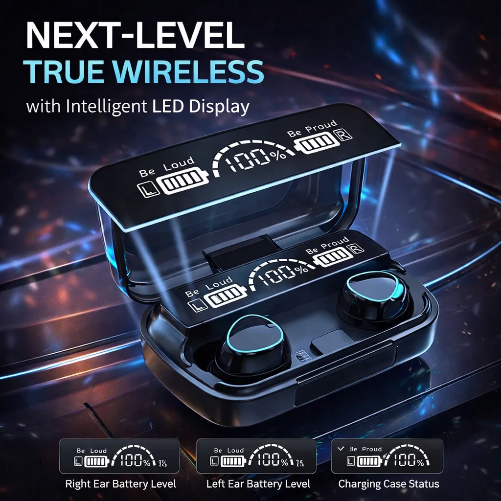 M10 TWS With Digital Indicator True Wireless Earbuds