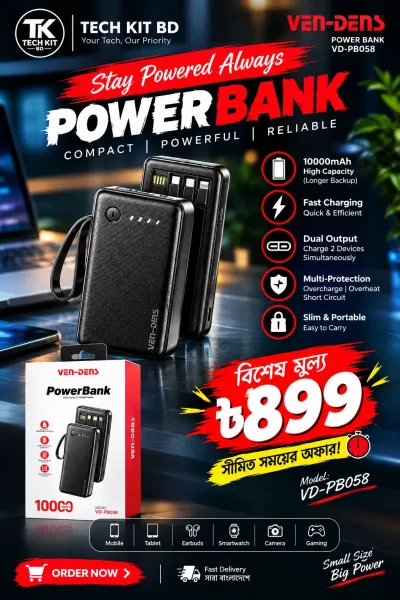 VEN-DENS VD-PB058 10000mAh Power Bank